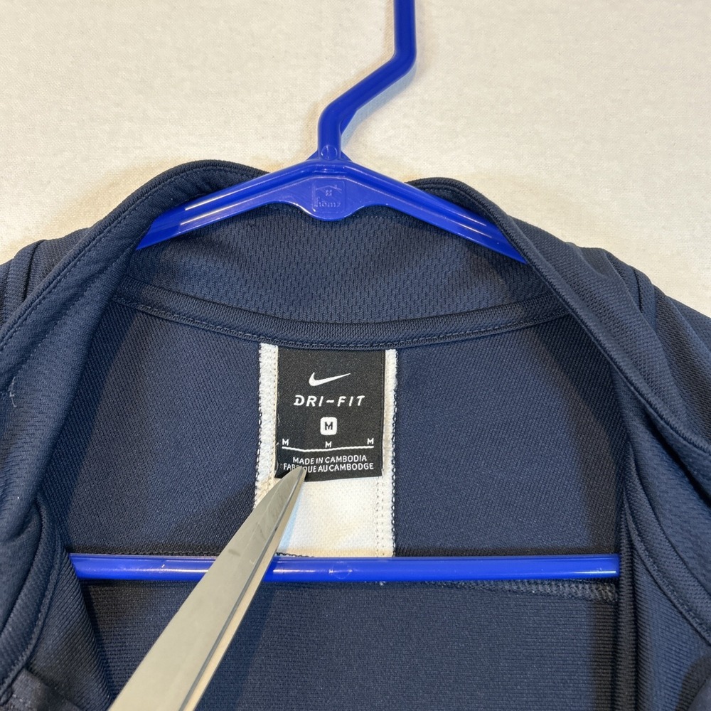 Nike DriFit Full Zip WIndbreaker Mens Medium Blue Logo Embroidered Casual - Picture 8 of 11